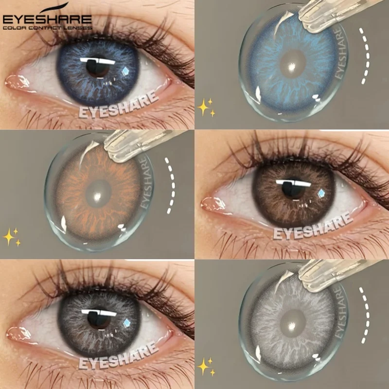 EYESHARE 1 Paar Blaue Kontaktlinsen für Augen Natürliche Farbige Kontaktlinsen Braune Augenlinsen Graue Kontaktlinsen Jährlich Verwendbare Grüne Pupillenlinsen