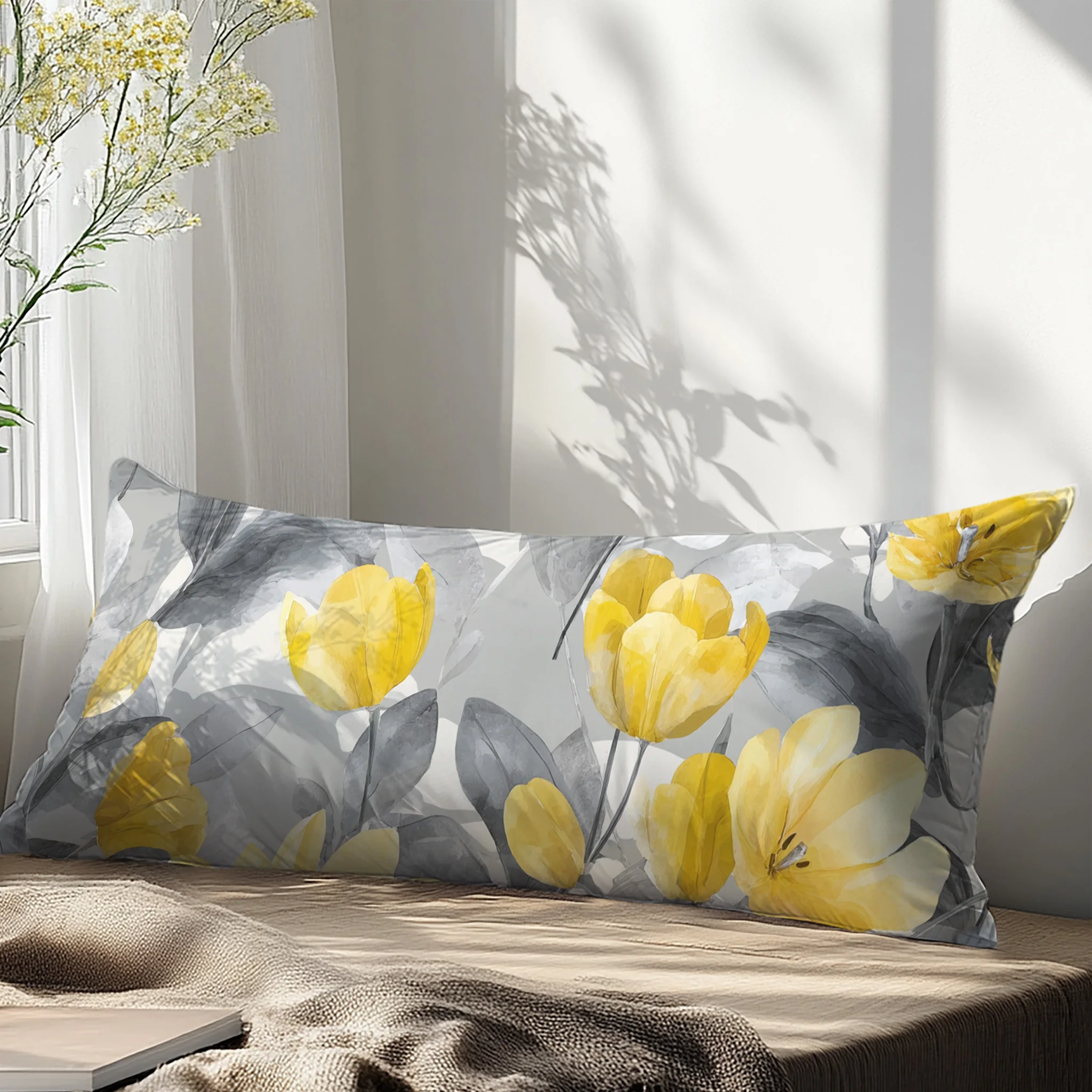 One Extra-Long Pillowcase Measuring 50.8X137.16 cm - Suitable for Queen Beds And Body Pillows, Made from Soft And Durable Fabric