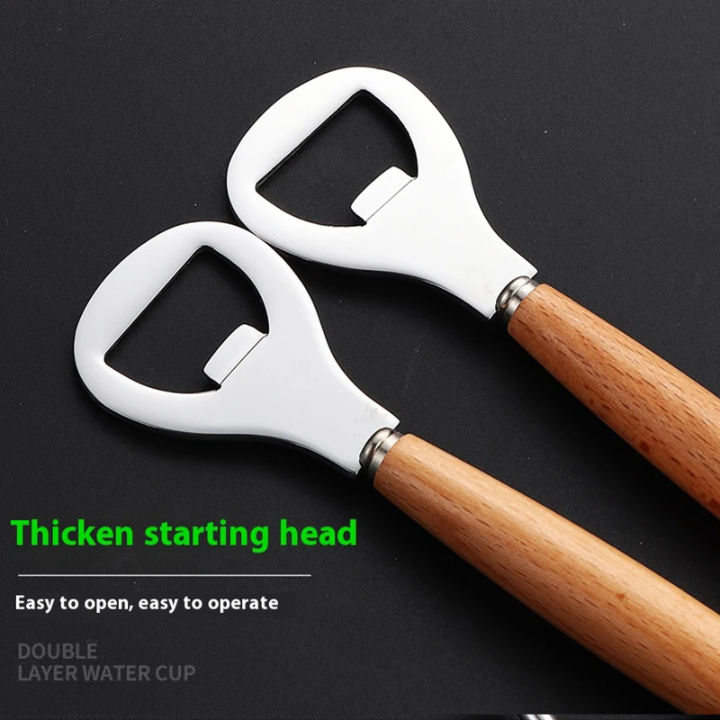 

1pcs Beer Bottle Opener Stainless Steel Wooden Handle Bottle Opener Soda Beverage Bottle Opener Bottle Screwdriver Bottle Opener