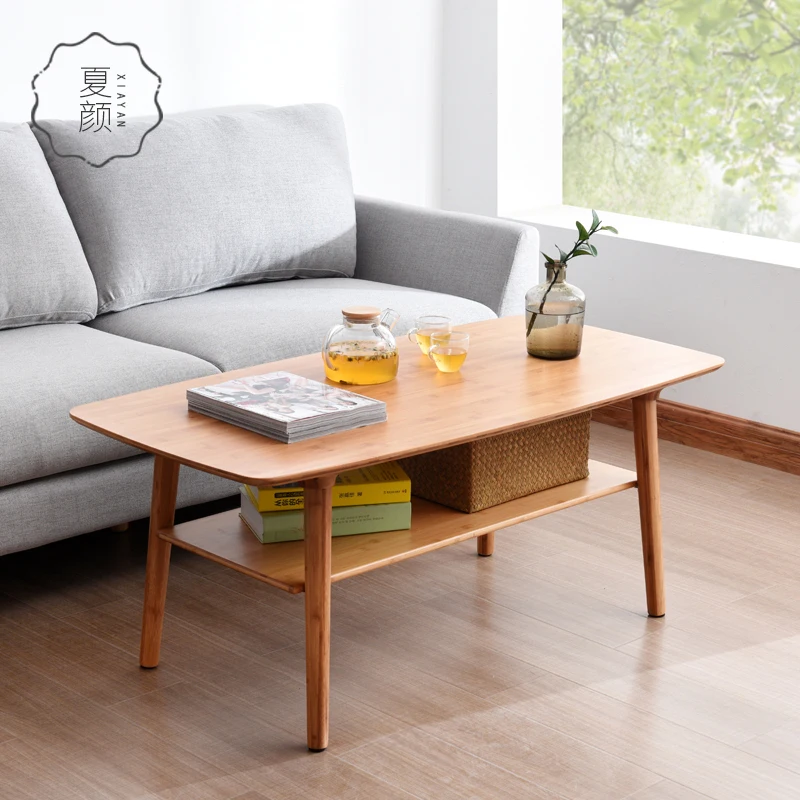 

Living Room Coffee Tables Modern Design In Wood Nordic Style Coffee Table Double Layers Storage Table Basse Ronde Home Furniture