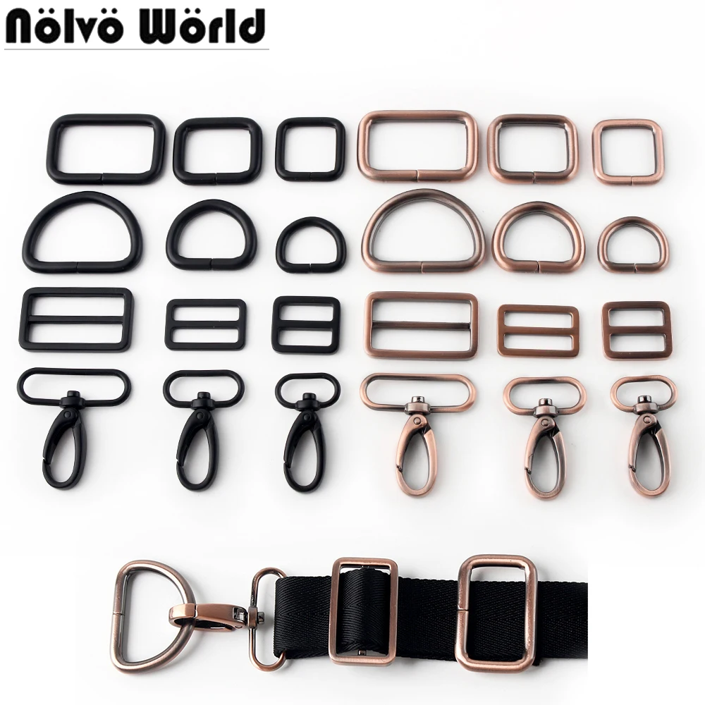 2/4/8Sets 20-25-38mm Bag Strap Trigger Swivel Lobster Clasp Hook For Handbag Webbing Dog Belt Buckles Tri Glide Ring Accessories
