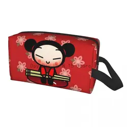 Custom Cartoon Anima Pucca Toiletry Bag Women Cosmetic Makeup Organizer Lady Beauty Storage Dopp Kit Case