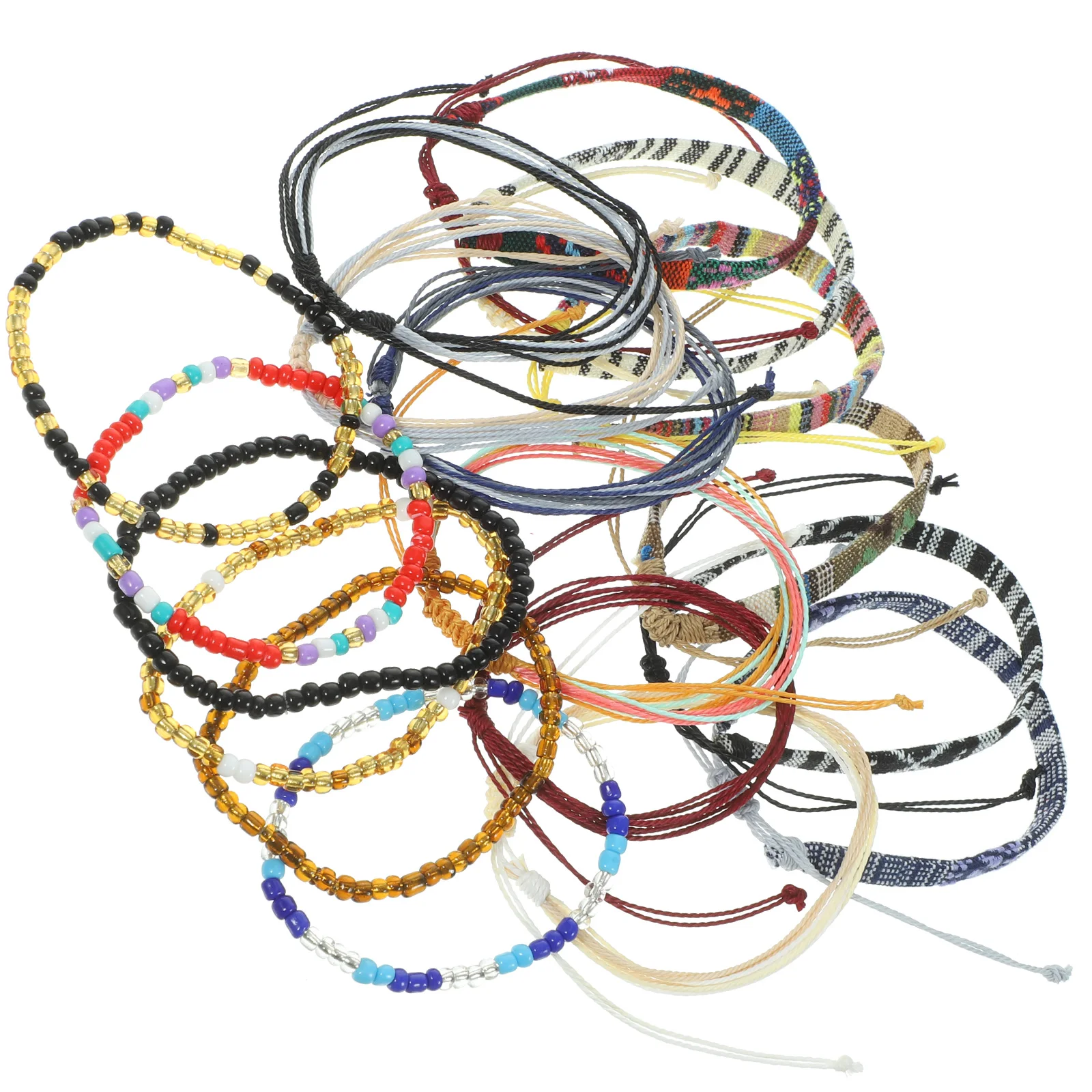 

18pcs Beaded Anklet Set Woven Bohemian Style Colorful Foot Chain Jewelry Kit Beach Bracelet Lightweight Rustic Charm