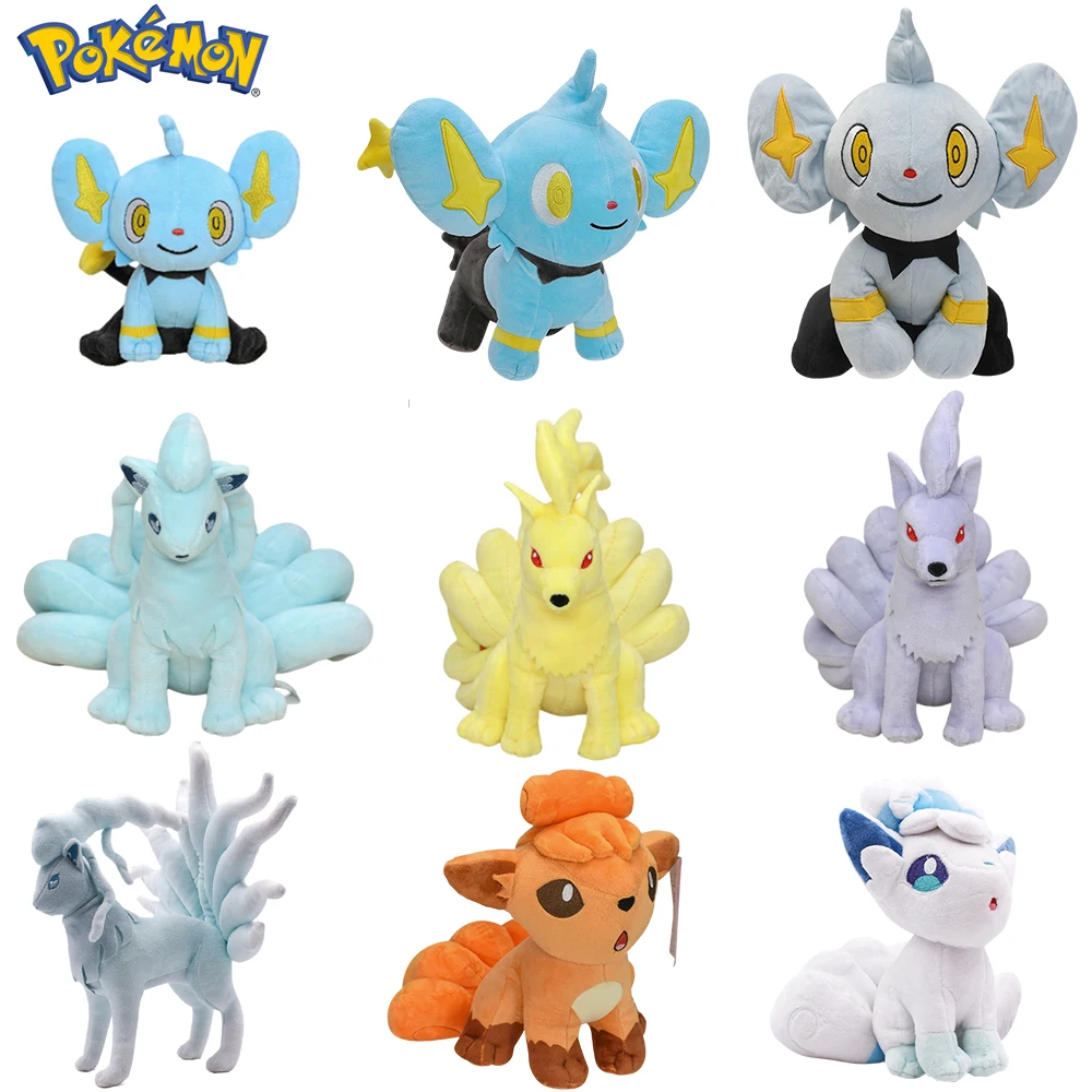 Pokemon Alolan Ninetales Vulpix Plush Toy Shiny Shinx Sitting Standing Posture Stuffed Doll Pocket Monster Game Gifts for Friend