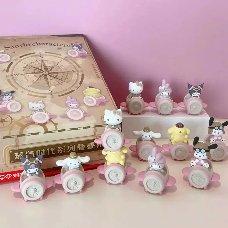 

New Genuine Sanrio Characters ‌Steampunk Era Stacking Blind Box Series‌ Hellokitty Kuromi My Melody Pochacco Cinnamoroll Toy