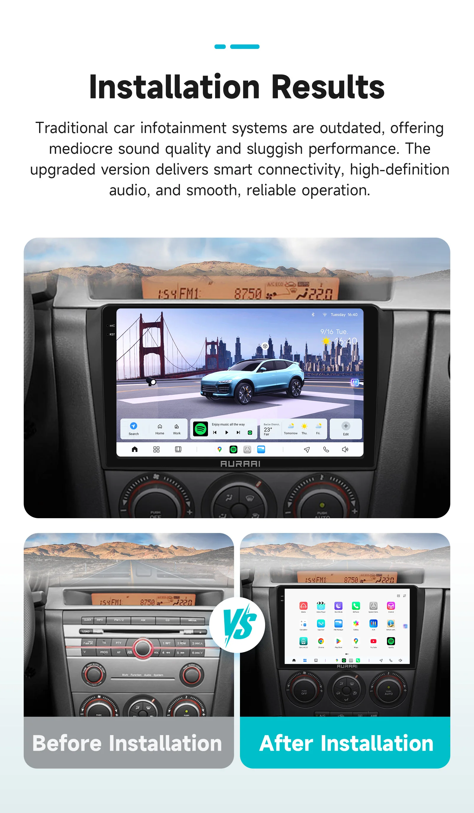 HIZPO For Mazda 3 2004-2009 Android 14 Multimedia Player 4G GPS Navi Carplay Head Unit 2 Din Bluetooth 3D 2K Screen AUTO Radio