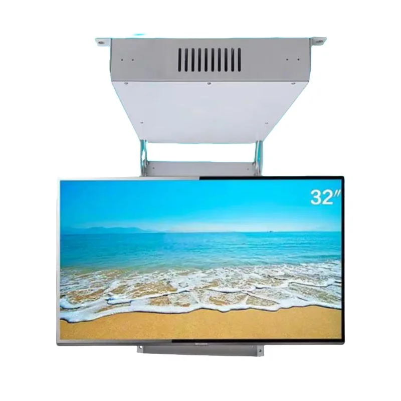 Universal 32-65-inch LCD TV Electric Ceiling Mount Rotator Inward-flipping Hidden Ceiling Bracket Remote Control Telescopic D003