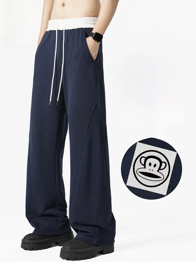 

Мужские повседневные брюки Paul Frank свободного кроя с прямыми штанинами, осенняя новинка, модные трикотажные спортивные штаны с карманами, не мнущиеся