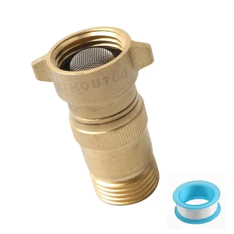 31BC Water Supply Entry Part With Uptake Screen, Copper Body for Motorhome and Camp Water Line, Small Outdoor Coupling