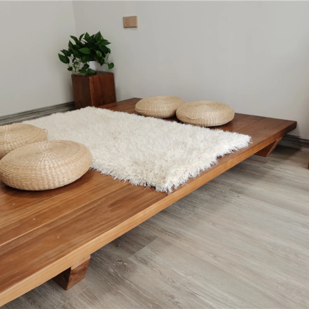 Tatami Bed Deck Log Double Solid Wood Pine Single Simple Wood