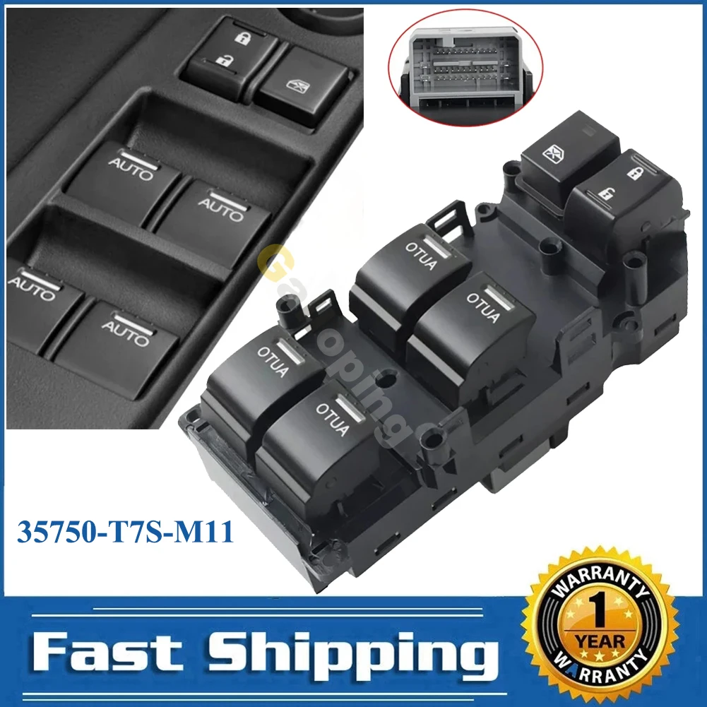 Para 2011 2012 2013 2014 2015 2016 2017 Honda Civic controlador de ventanilla eléctrica botón de interruptor accesorios de coche 35750-T7S-M11