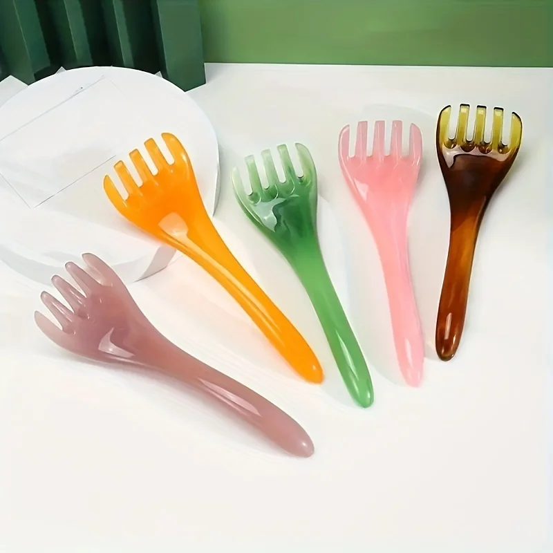 1pc/2pcs Five-Claw Head Massage Comb, Wide-Tooth Comb, Resin Scraping for Shoulders And Neck - Mother'S Day Gift