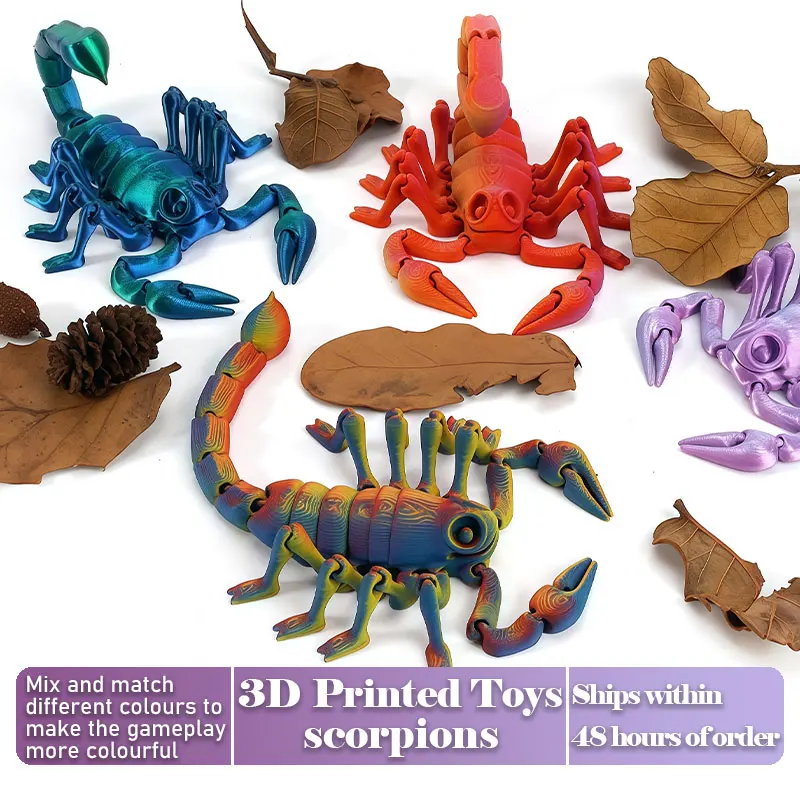 Movable Joint 3D Printed Scorpion Model Articulated Cool Desktop Creative Ornament Interesting Home Decor Artwork Holiday Gift