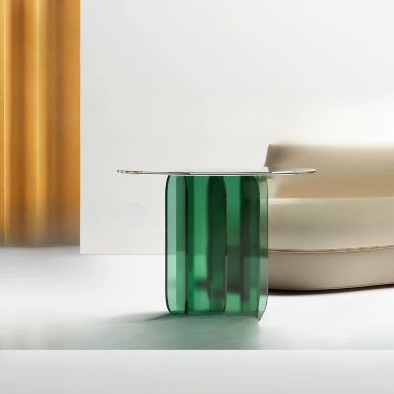 Acrylic sofa side table modern home living room round minimalist hotel apartment coffee table coffee table creative corner table