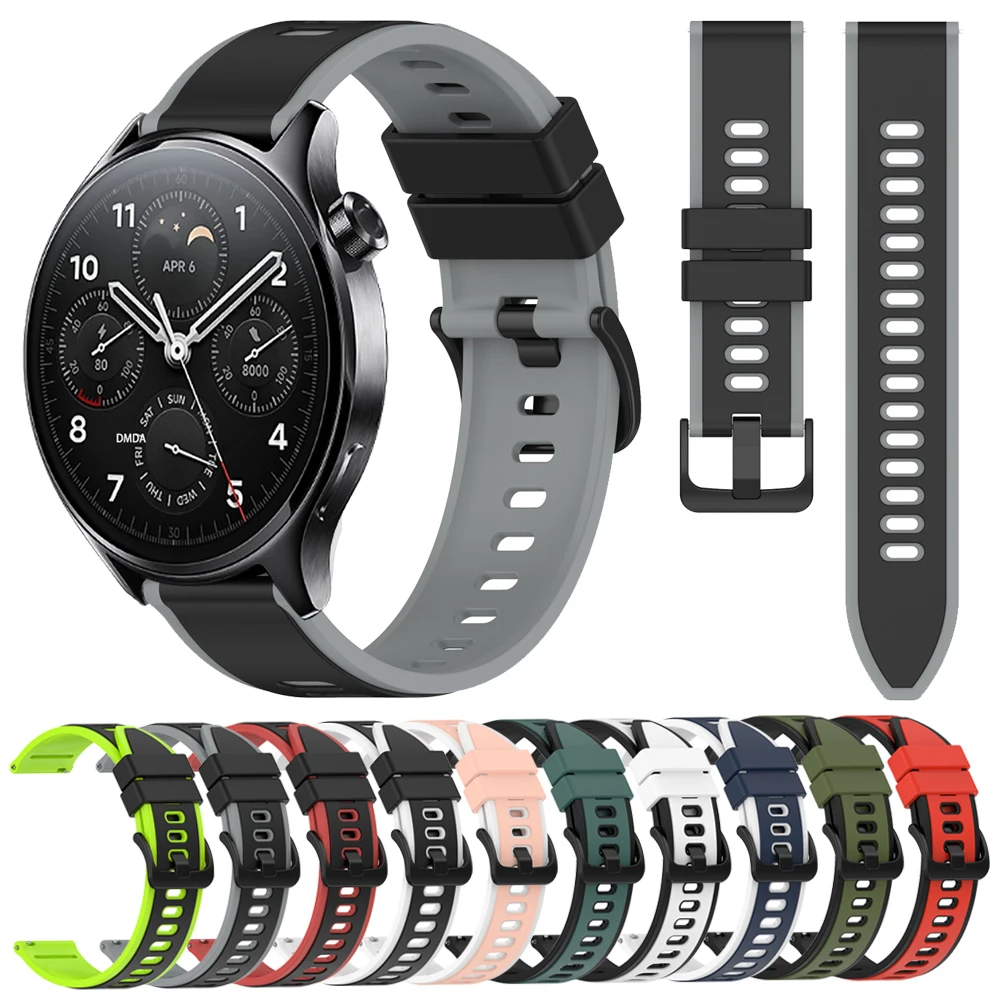 22mm silikon armband für xiaomi mi uhr s1 pro/active s2 46mm 42mm farbe 2 band für amazfit gtr 4/gtr 3 pro 2 2e 47mm armbänder