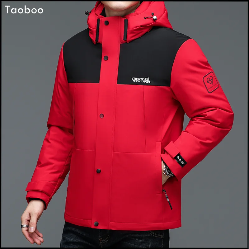 2024 New Safari Style Men\'s down jacket Winter Loose Hooded Fashion Casual Brand White Duck Down Coats Solid Warm Men\'s Clothing