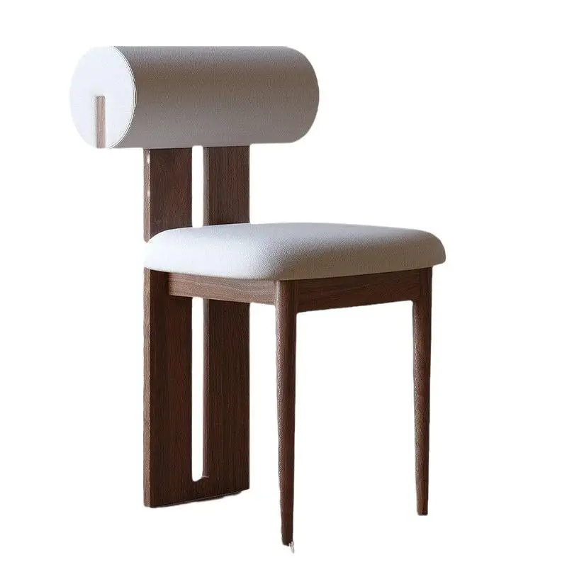 

Nordic retro French medieval solid wood dining chair, household wabi-sabi simple makeup chair