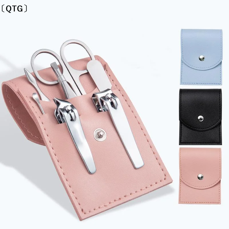 〔QTG〕4Pcs Stainless Steel Nail Clipper Set Nail Clippers Nail Scissors Manicure Pedicure Set Nail File Manicure Tools
