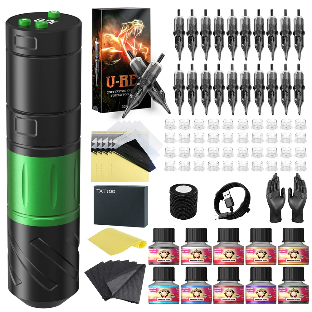 

Набор для татуировки T-rex Вращающаяся тату-машинка, профессиональный набор тату-пистолетов для начинающих и художников, комплект беспроводной тату-машины