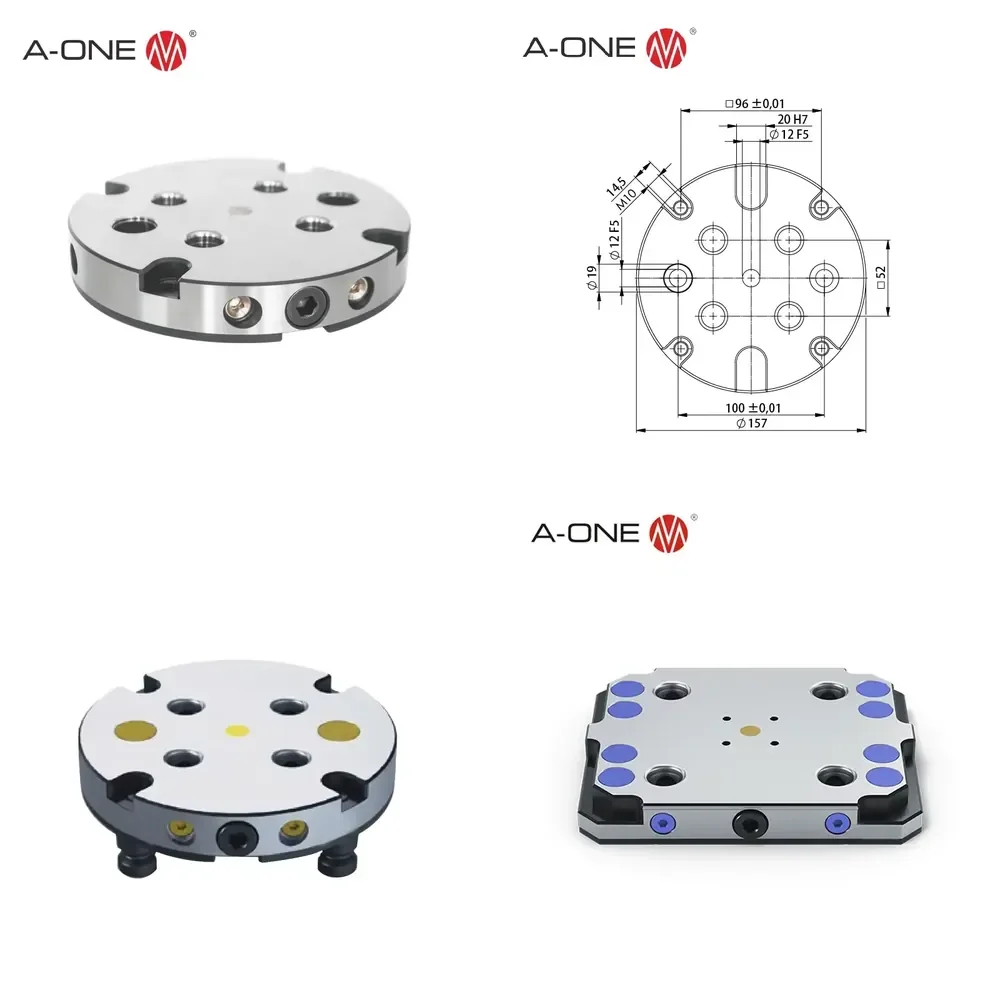 A-ONE 4 Axis CNC Chuck Quick Change Manual Zero Point Quick Change Fixture Pallet Lang Self Centering Machine Tools