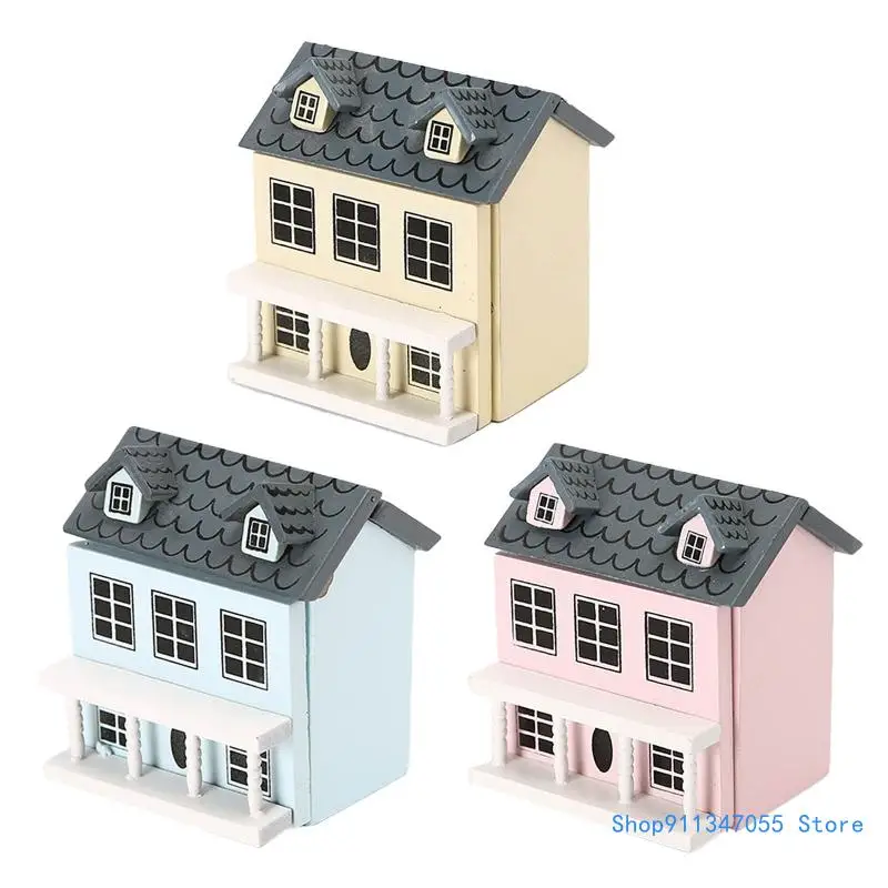 

1/12 Model Villa House Simulation Wooden Cottage for Doll House Teens Toy for Doll Micro Landscape Mini Furniture Drop shipping