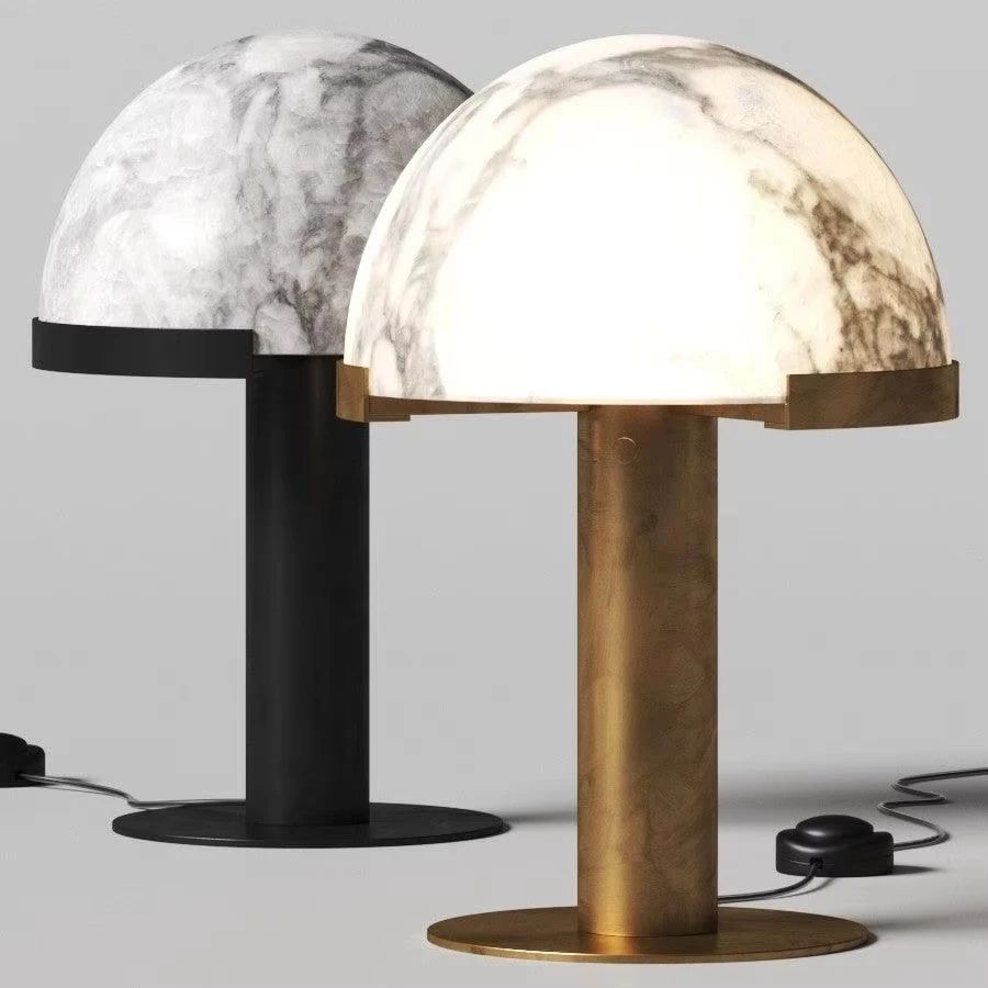 

Spanish Postmodern Natural Marble Living Room Table Lamp Artistic Bedside Lamp for Bedroom Designer Bedside Lamp