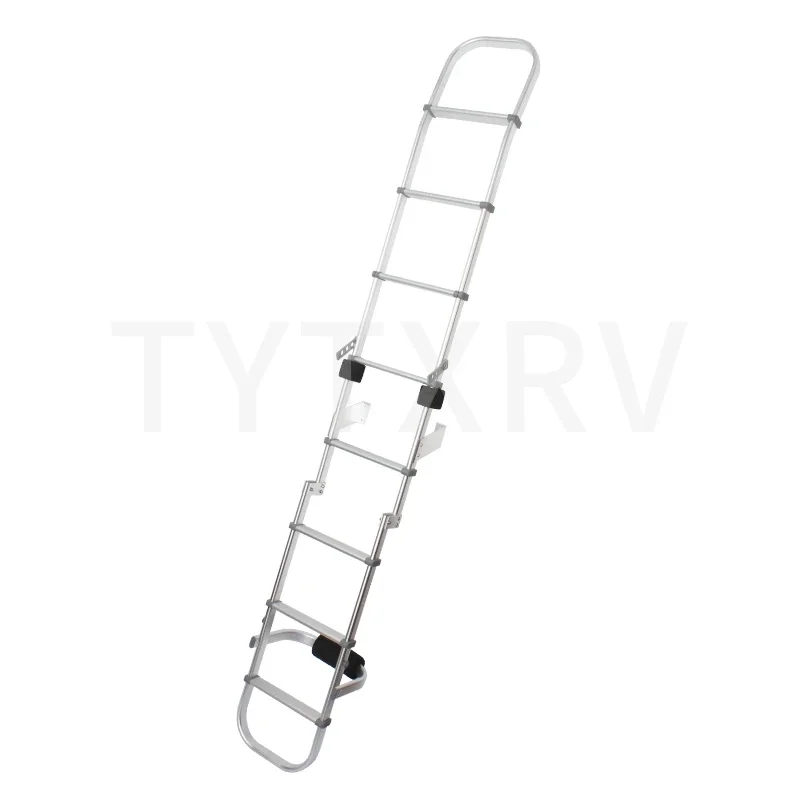 OEM Aluminum Alloy RV Exterior Accessories Scalable Long Rear Retractable Ladders For Campers