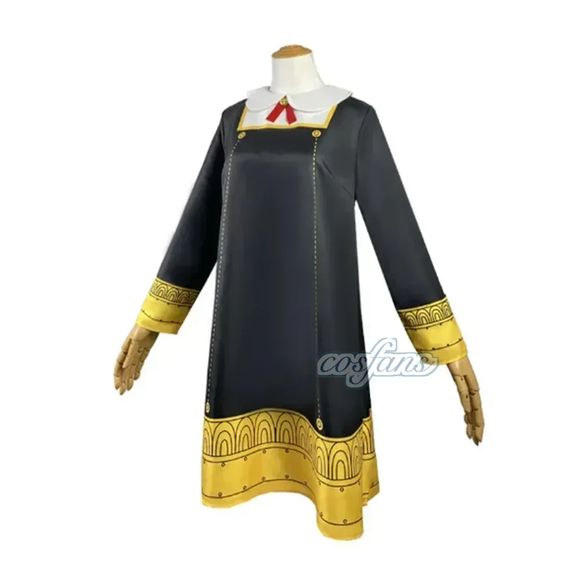 أزياء الهالوين X Family Anya التأثيرية للأطفال والكبار فستان أسود Kawaii للفتيات والنساء فستان وردي شعر مستعار للحفلات ملابس لعب الأدوار