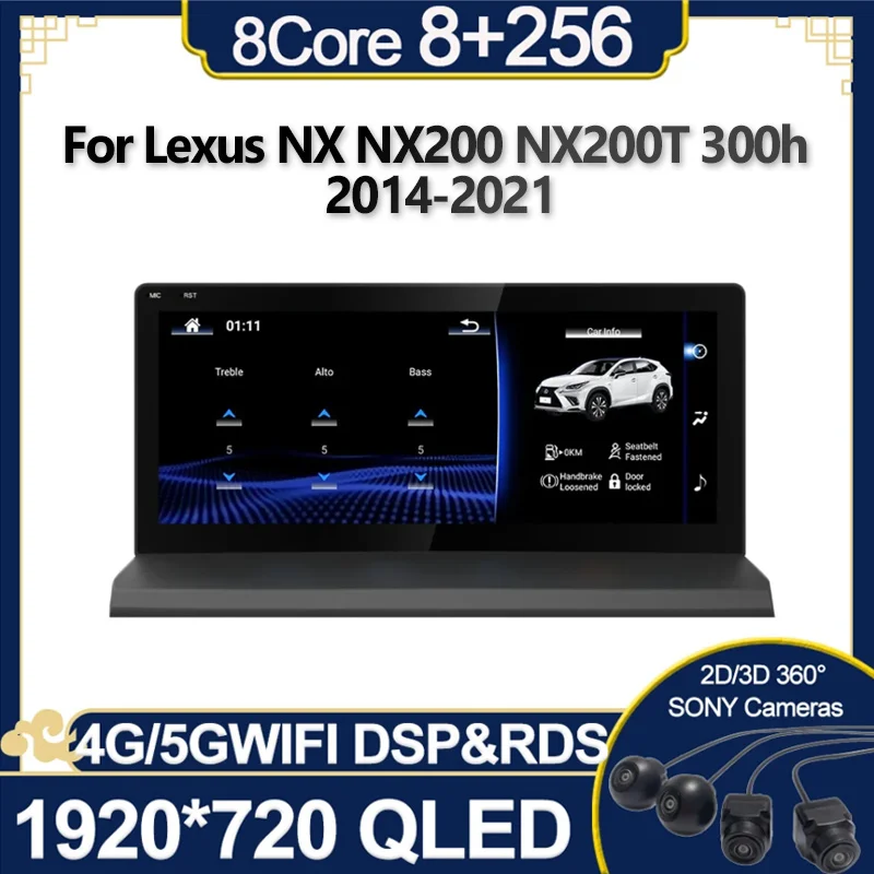 Android 13 8G 128G per Lexus NX NX200 NX200T 300h 2014-2021 Autoradio navigazione GPS lettore multimediale CarPlay Autoradio DSP