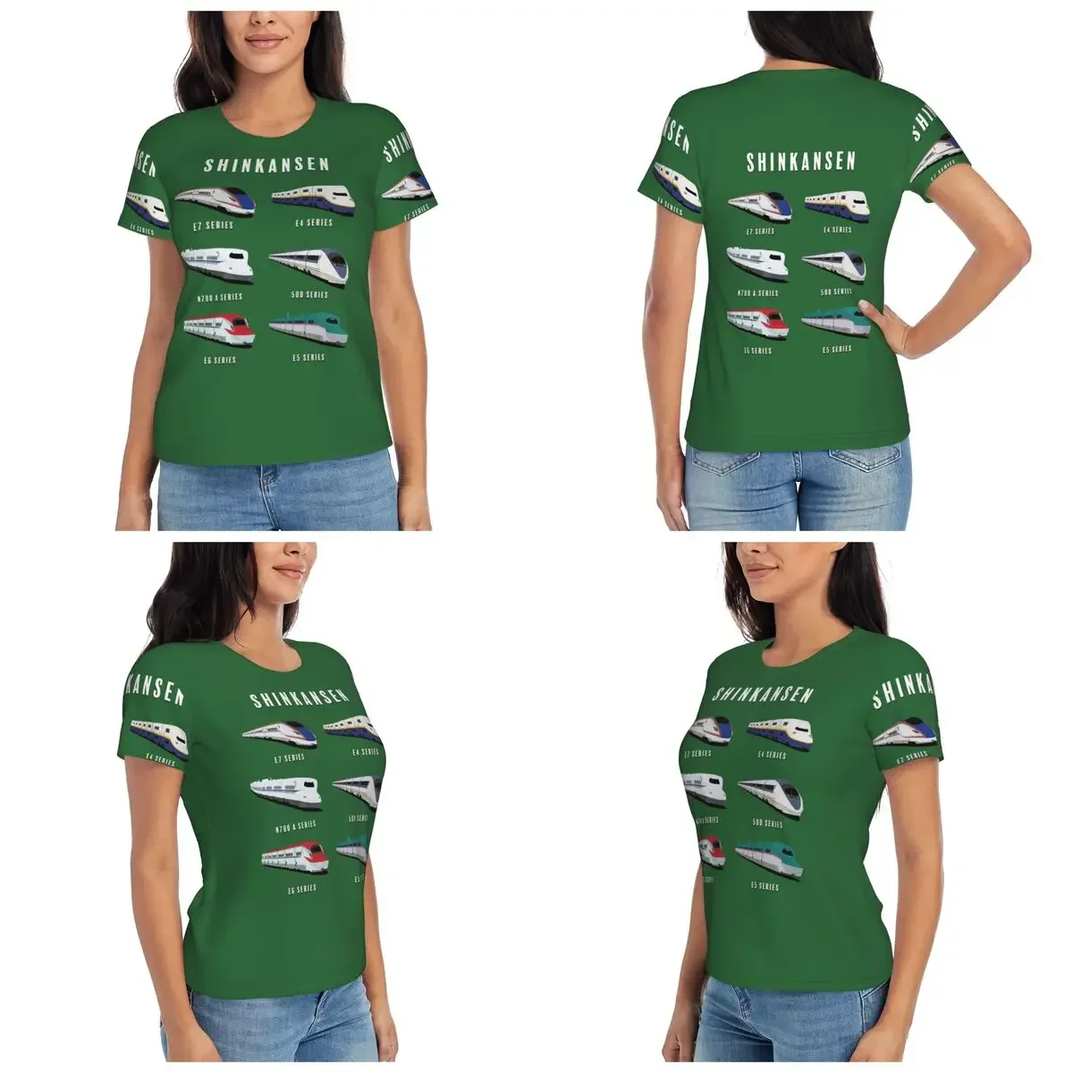 Japanese Shinkansen Bullet Trains Artwork T-Shirt for Women Round Neck Streetwear T Shirts Women's TeesShort Summer Clothes Tops