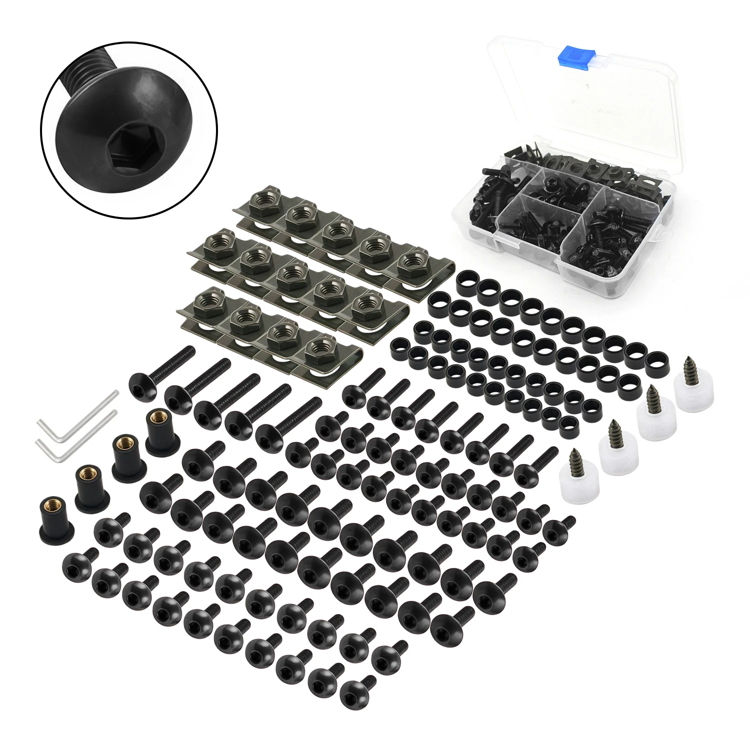 Motorradzubehör für YAMAHA YZF R1 R15 R25 R3 R6 R125 R15 R25 MT03 MT07 MT10 MT-09 MT-07 M5 M6 Schrauben- und Muttern-Set Bunt – Detail 10