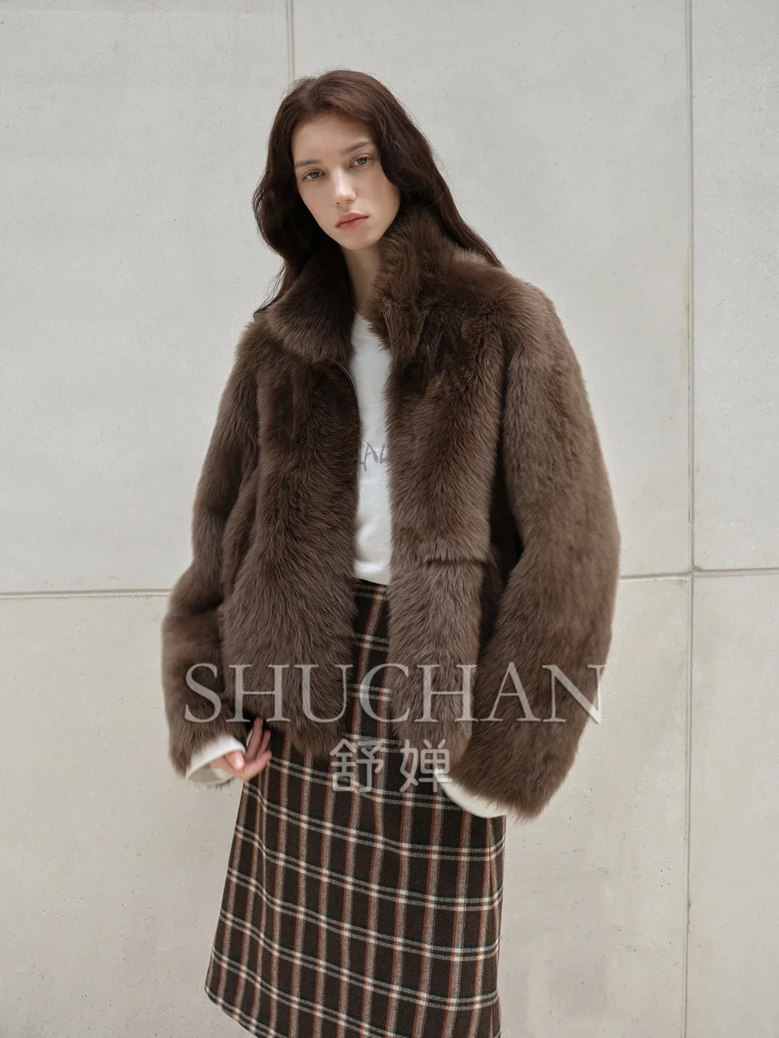 New 2024 Street Wear Straight Tuscan Straight Fur Zipper Jacket Women Gruby dwustronny futrzany płaszcz damski