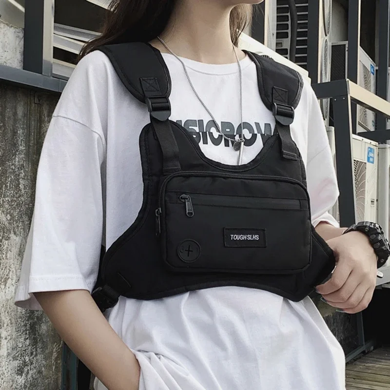Tactical Vest Chest Bag Hip Hop Streetwear Fashion Large Capacity Functional Waist Bag Sports Casual Oxford Bag for Men Women
