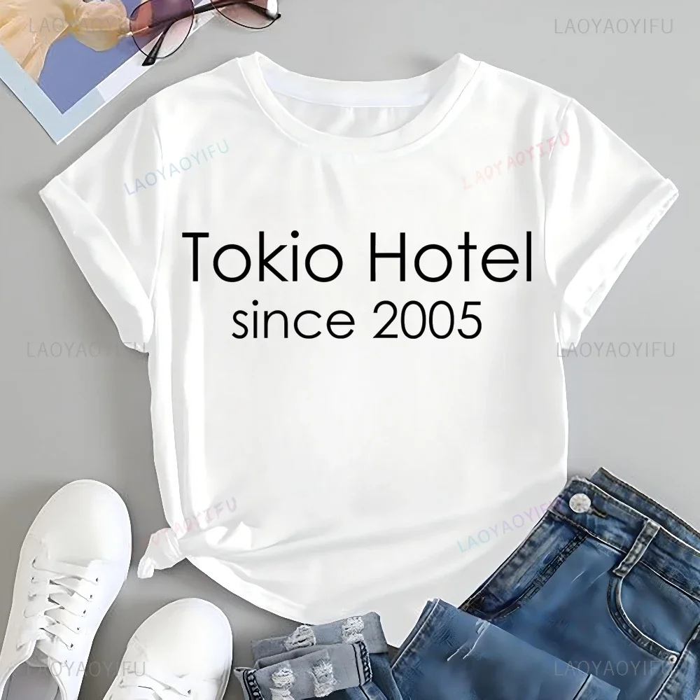 German Tokio Hotel Rock Band Printed T-shirt Top Tokio Hotel Album Trend Short Sleeve Unisex Shirt Graphic Oversized T-shirt