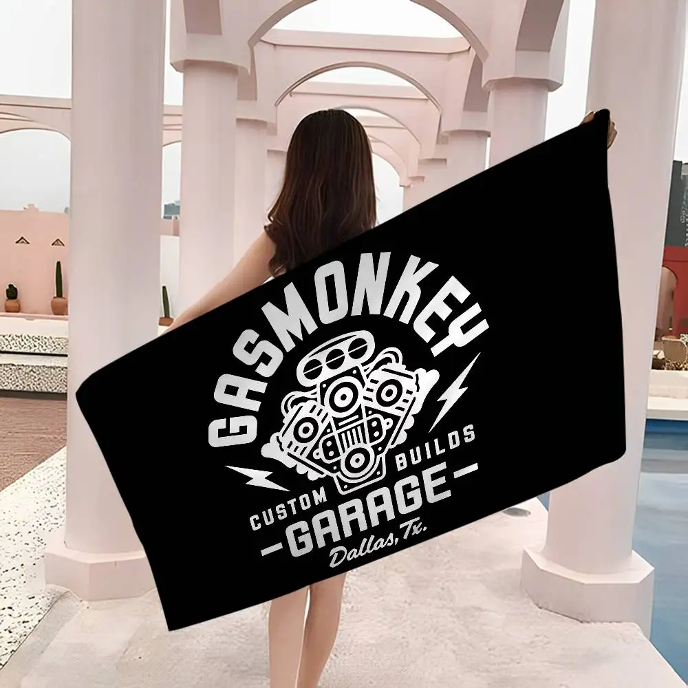 G-Gas M-MonkeyS Garage Beach Towel Colorful Bath Towels for Girl Microfiber Quick Dry Custom Sand Free Beach Yoga Spa Gym Pool