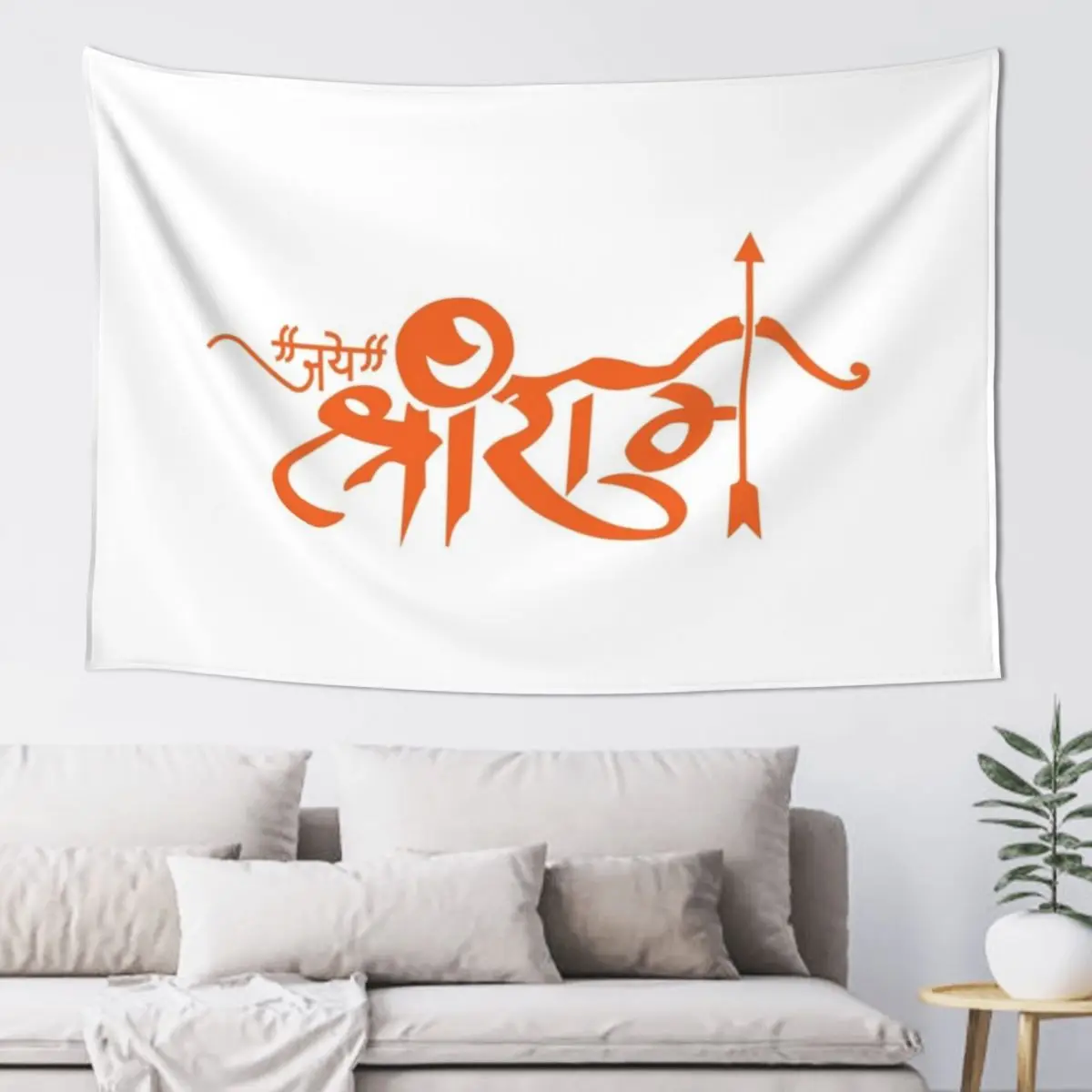 Jai Shri Ram Hindu God Mantra Hinduism Tapestry Home Decorations Aesthetic Decor For Room Tapestry