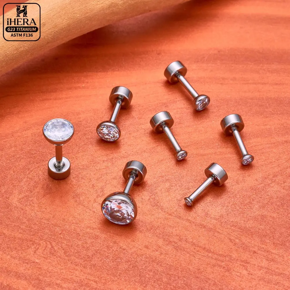 G23 Titanium Simple Bowl Shape Ear Labret Set Cartilage Piercing Tragus Jewelry Lip Ring Nose Stud Helix Piercings Jewelry Hoops