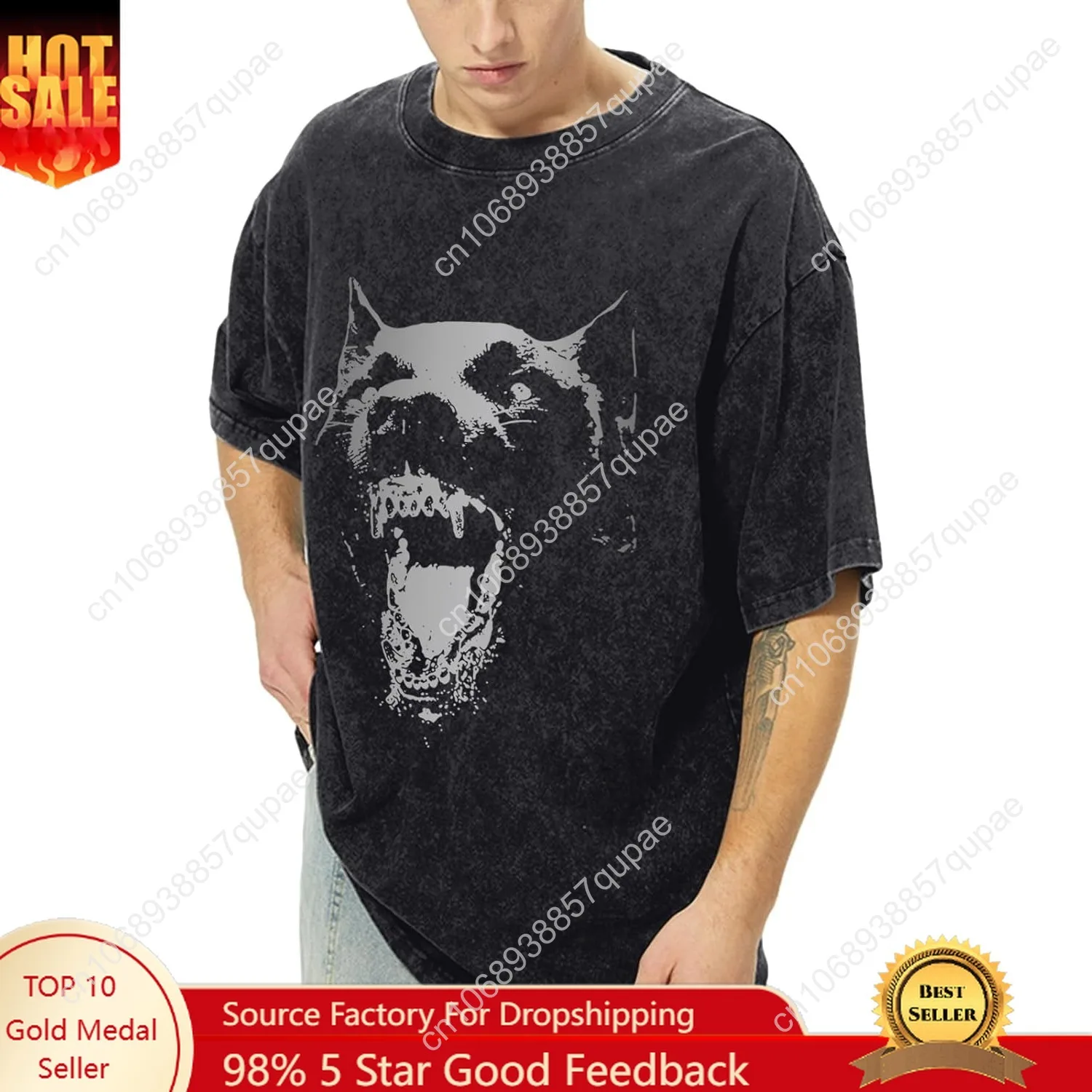 

Oversized Graphic Tees Vintage Shirt Men Baggy Y2k Cotton Acid Wash T Shirts Harajuku Streetwear Grunge Aesthetic Top