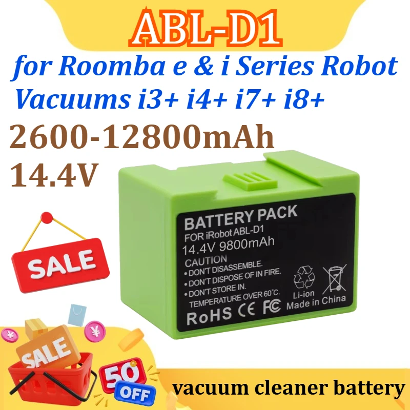 

ABL-D1 14.4V 2600-12800mAh Authentic Replacement Parts Battery for Roomba e & i Series Robot Vacuums i3+ i4+ i7+ i8+
