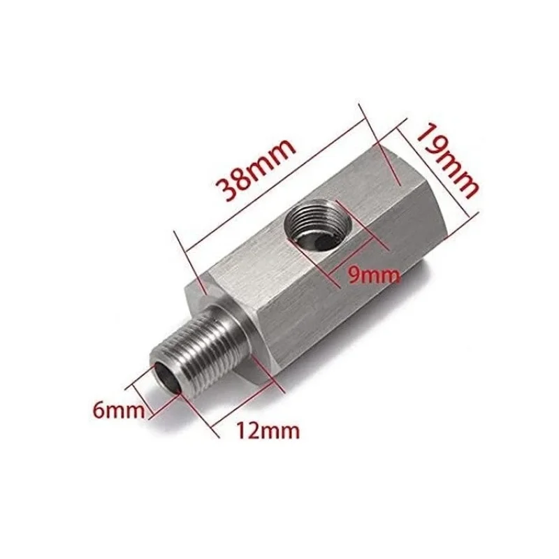 

1/8 inch Oil Pressure Sensor Tee to NPT Adapter Turbo Supply Feed Line Gauge