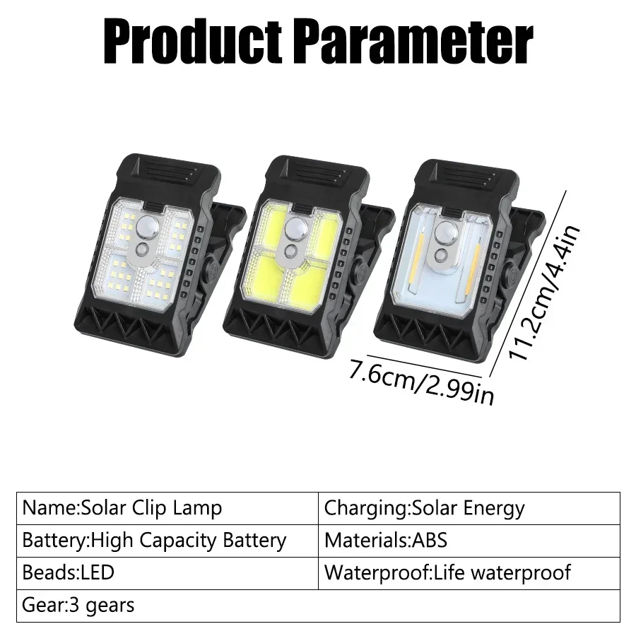 2PCs LED Solar Lights Outdoor Clip-on Motion Sensor Lights 3 Mode IP65 Waterproof Security Lamp for Fence,Deck,Wall,Garage,Patio