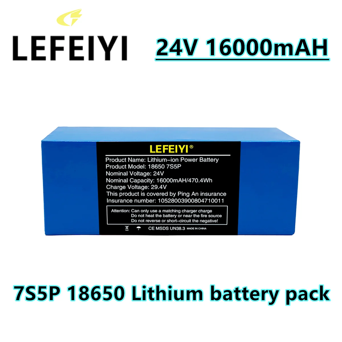 

LEFEIYI 7S5P 24V 16Ah 500w 29.4V 16000mAh 18650 Lithium Ion Battery Pack for Wheelchair