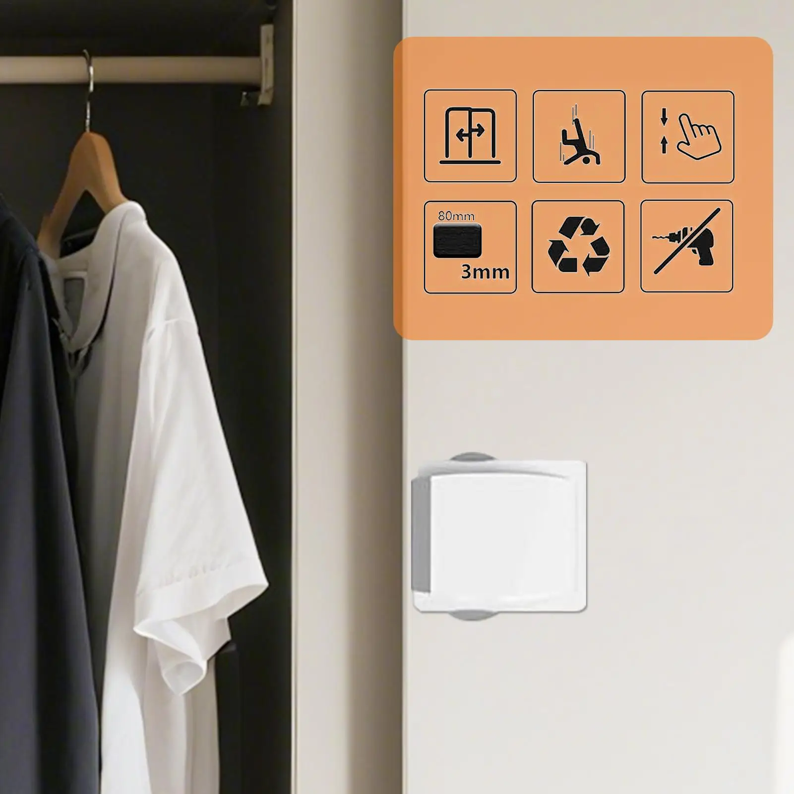 Blocco finestra Adesivo forte 4 pezzi Tappo di sicurezza Blocco per animali domestici Installazione semplice Protezione di sicurezza per bambini in hotel