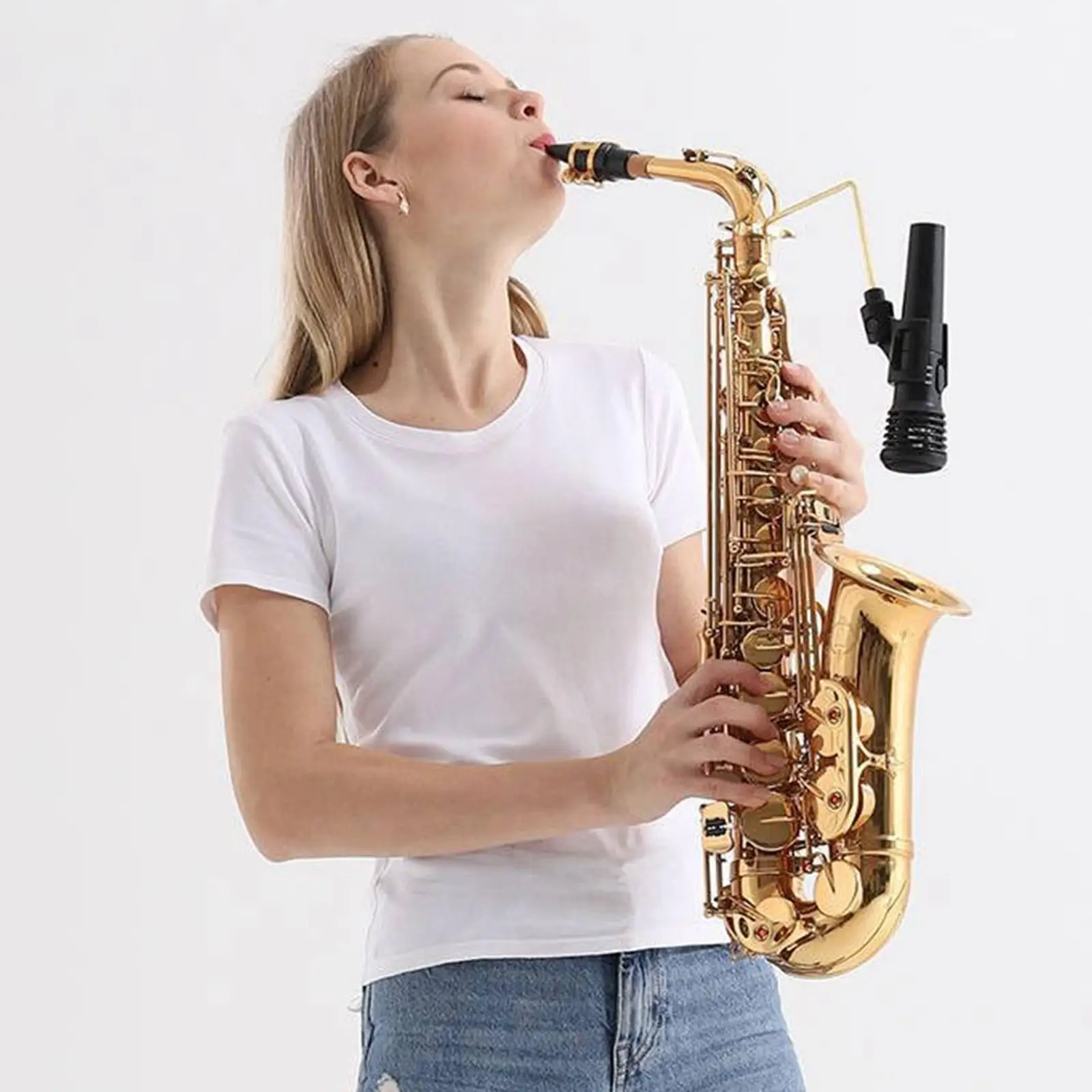 Saxophone Microphone Stand for Alto and Tenor Sax Mic Kickstand for Churches Party Broadcasting Weddings Live Performance