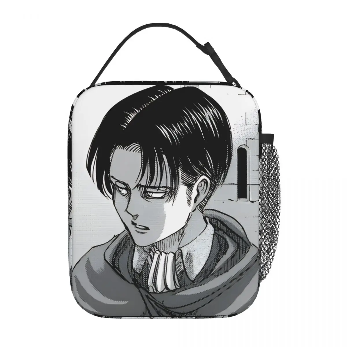 AOT Levi Ackerman Insulated Lunch Bag Thermal Bag Reusable Lunch Container Leakproof Lunch Box Tote for Men Women School Outdoor