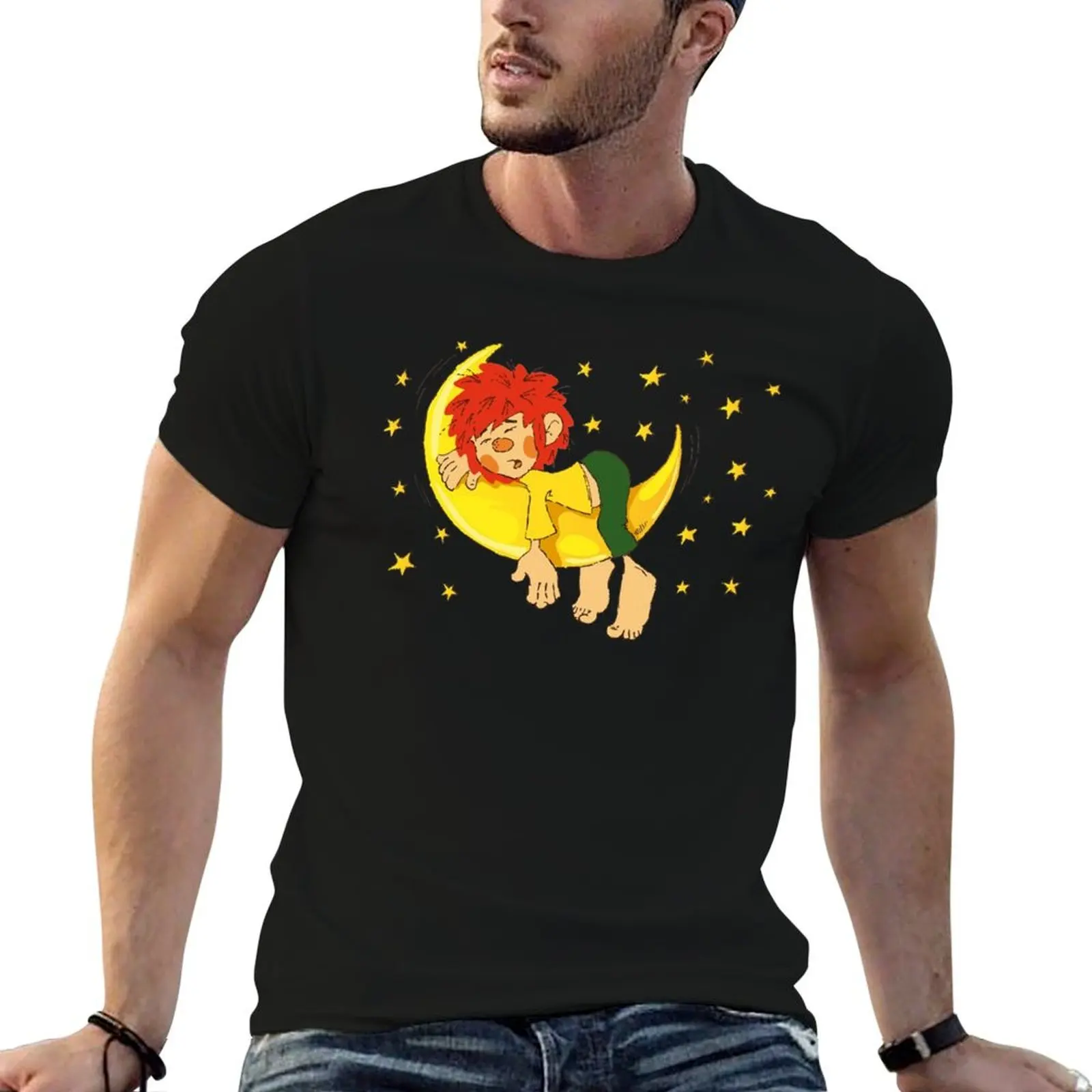 Pumuckl und die gelben Sterne T-Shirt Plus Size Lightweight Top