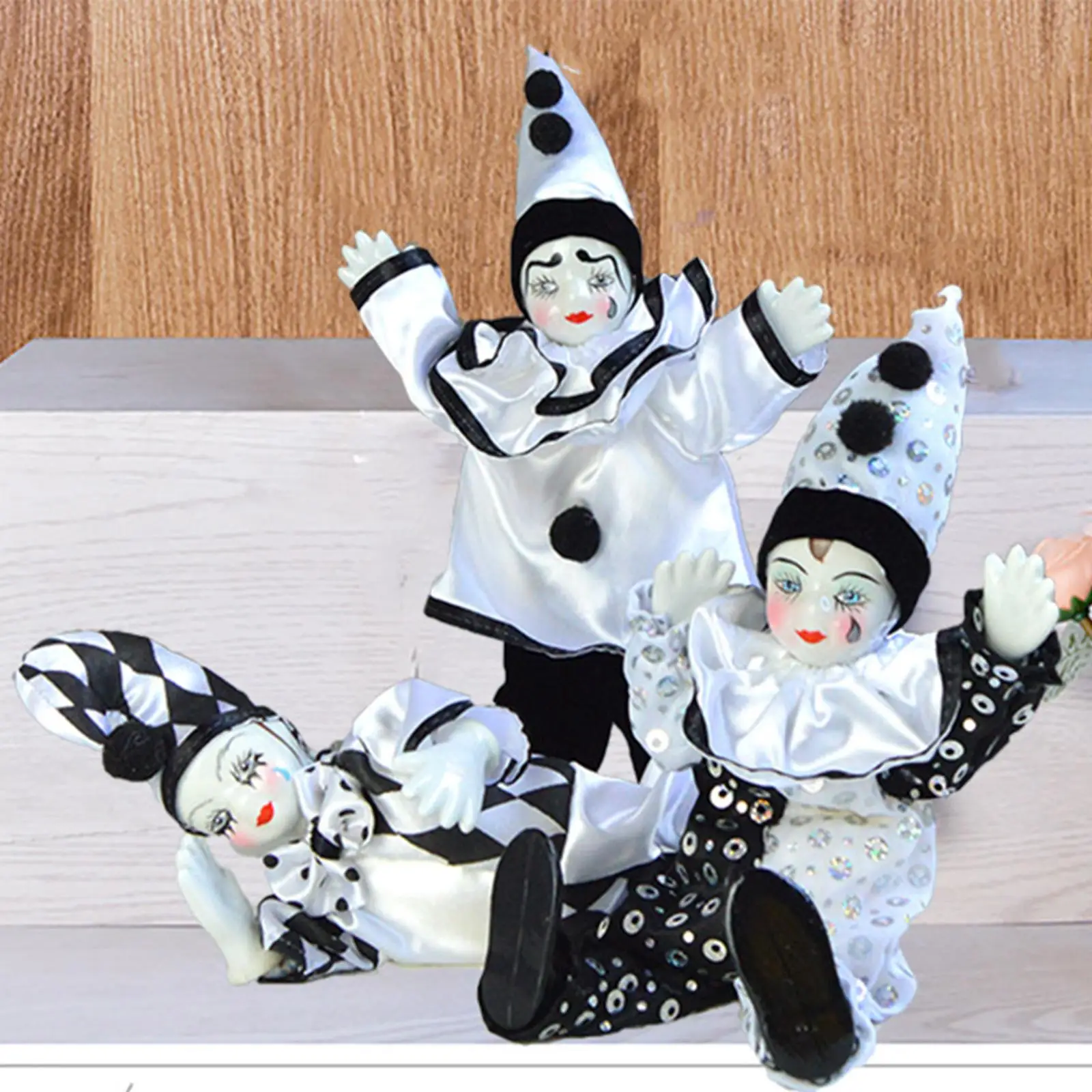 

Vintage Clown Stuffed Doll Decor Twistable Gift 25cm Action Figure for Restaurant Tabletop Bookshelf Adults Kids Girls Boys