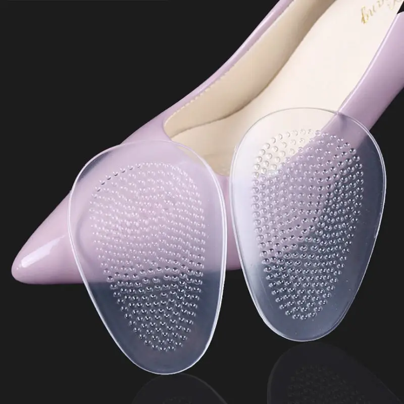 Soft Transparent GEL Particle Forefoot Pad Anti Slip Anti Pain High Heeled Insole Front Half Pad for Comfortable Shoe Wear