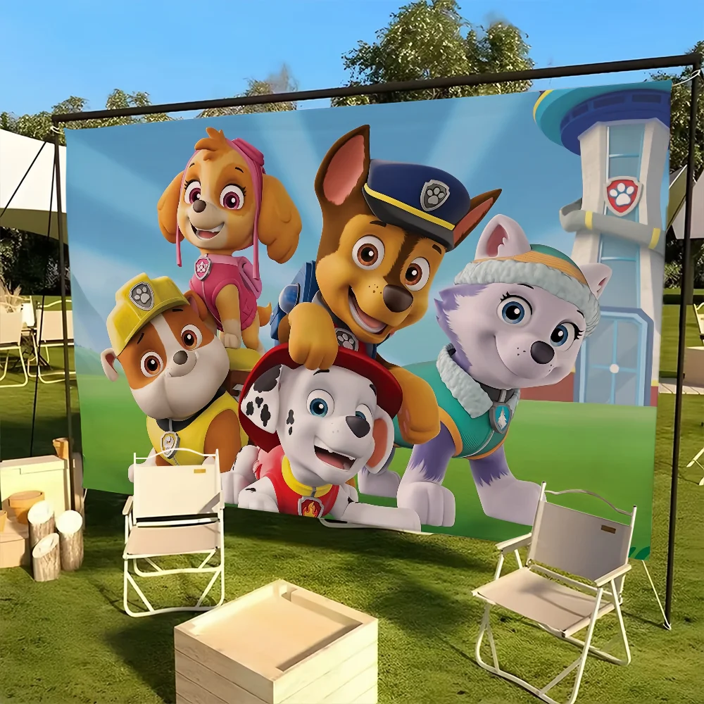 flag For Picnic Cartoon Party PatrolS Art Home P-PAW Decoration Outdoor Dog Camping Banner