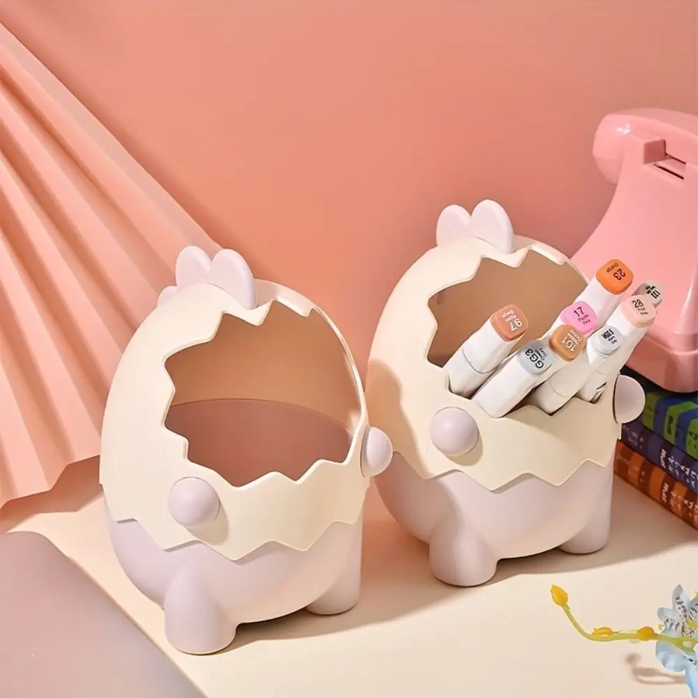 Cute Cartoon Dinosaur Egg Pen Holder Perfect Storage Solution For Students